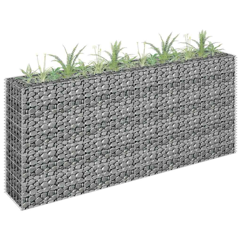 Gabion høybed galvanisert stål 180x30x90 cm vidaXL