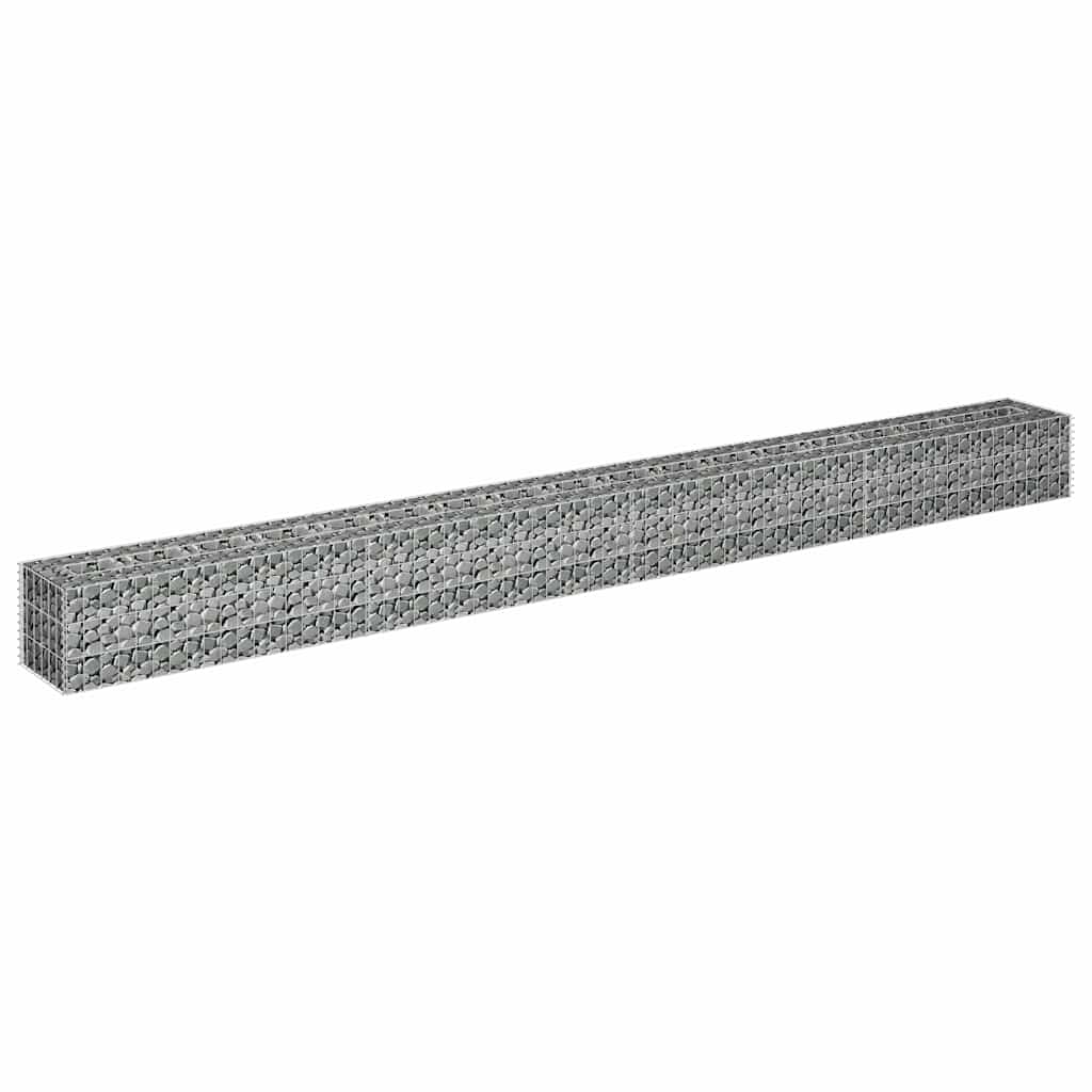 Gabionbed høybed galvanisert stål 360x30x30 cm