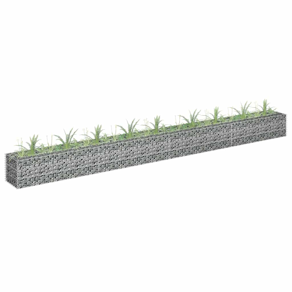 Gabionbed høybed galvanisert stål 360x30x30 cm