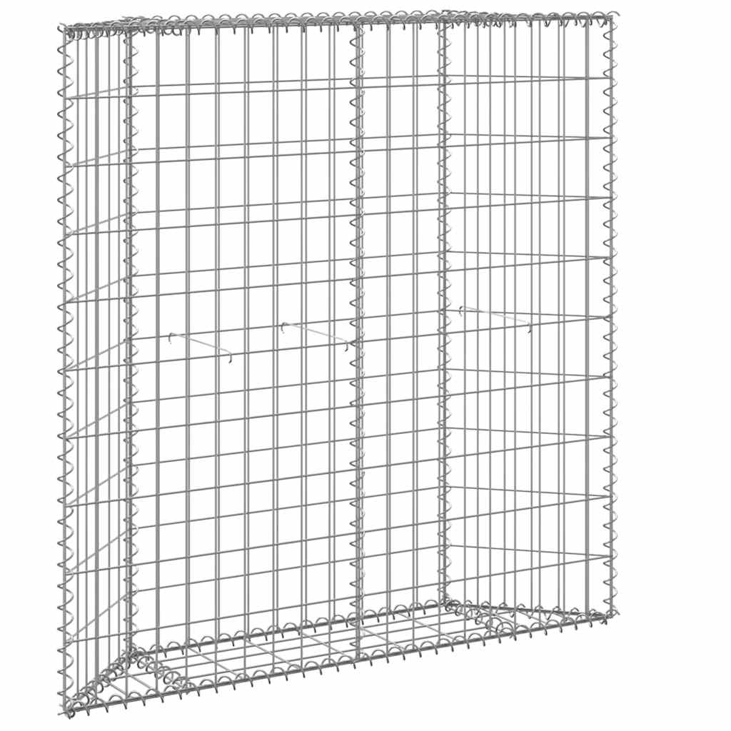 Gabion høybed trapesform galvanisert stål 100x20x100 cm