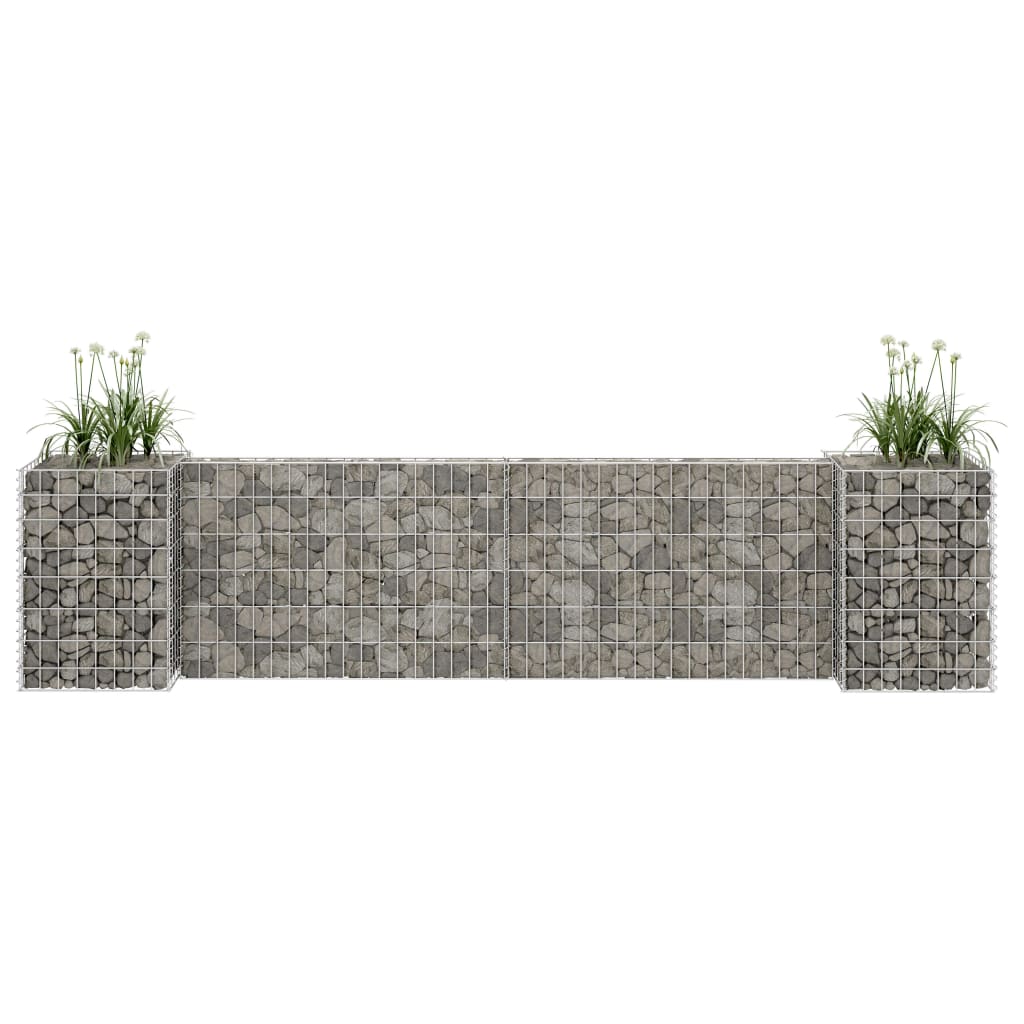 Gabion plantekasse H-formet ståltråd 260x40x60 cm
