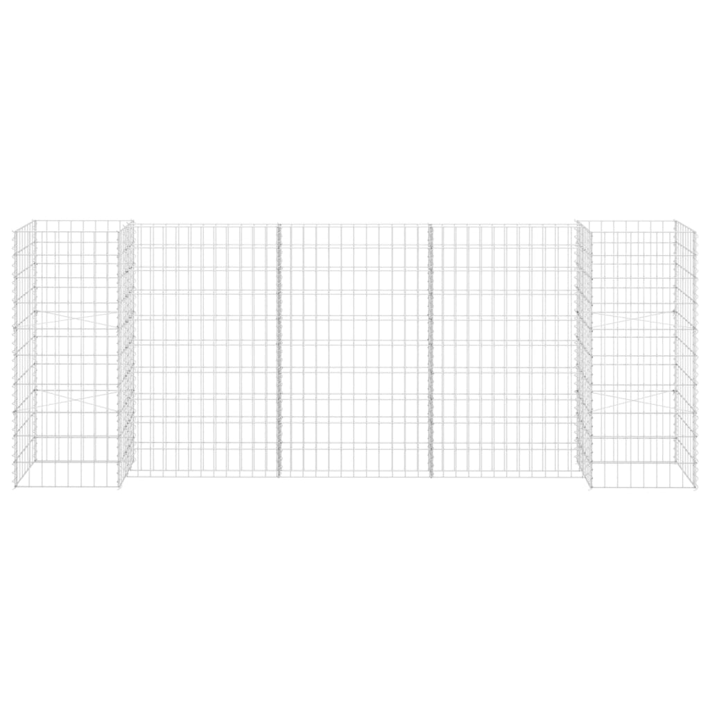Gabion plantekasse H-formet ståltråd 260x40x100 cm vidaXL