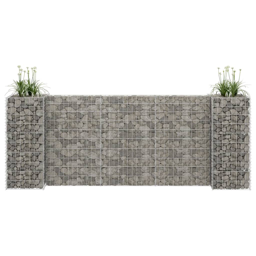 Gabion plantekasse H-formet ståltråd 260x40x100 cm vidaXL