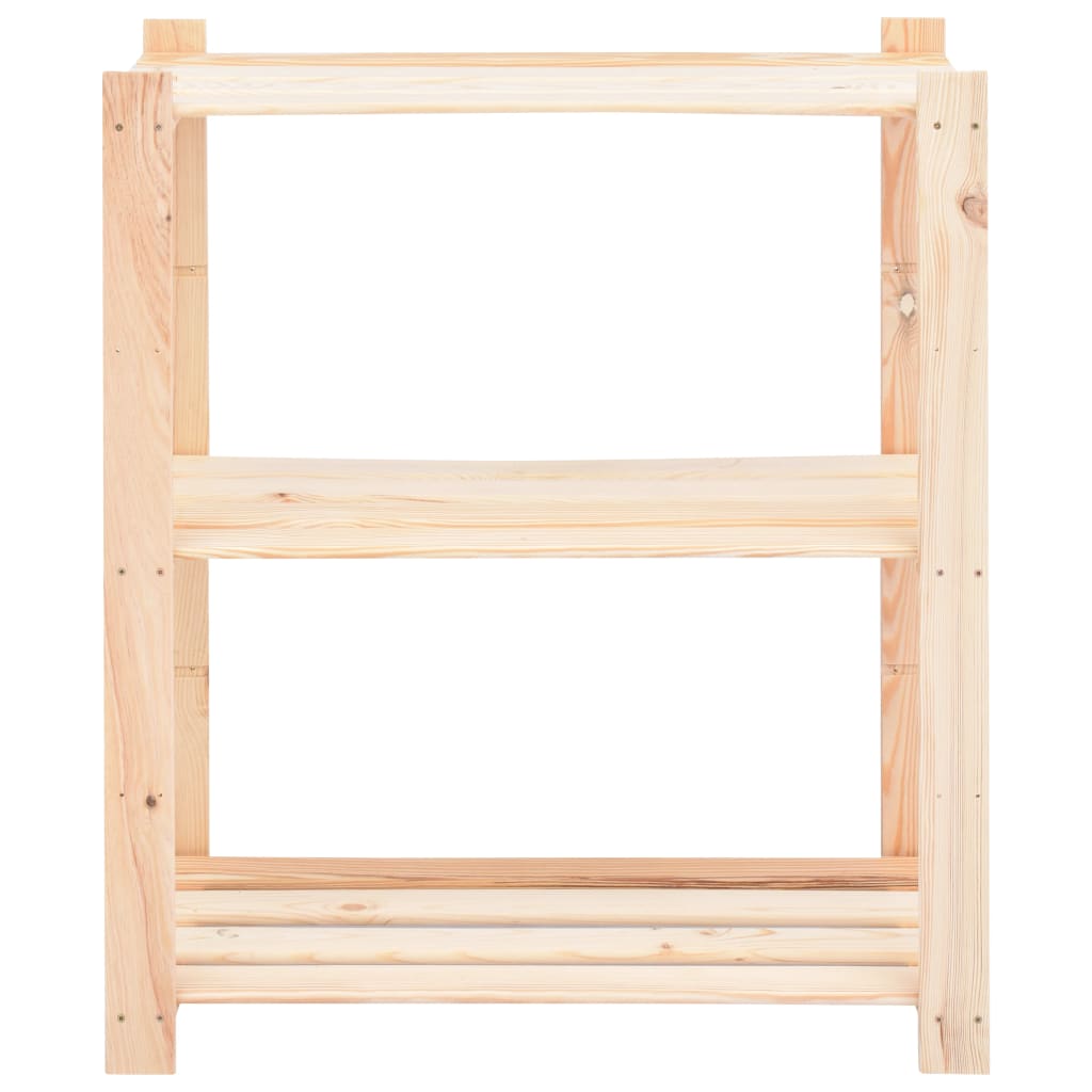 Oppbevaringshylle 3 etasjer 80x38x90 cm heltre furu 150 kg