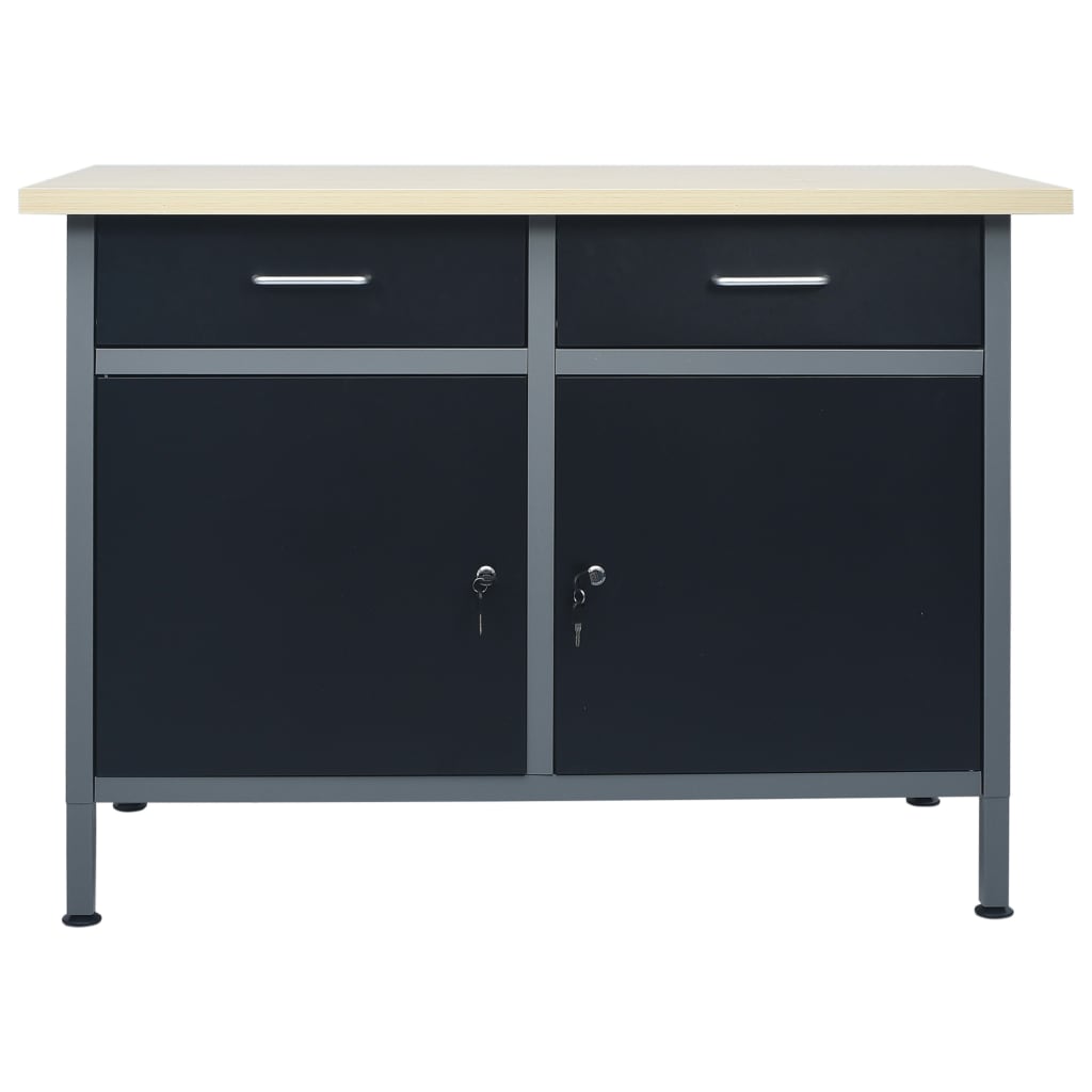 Arbeidsbenk svart 120x60x85 cm stål