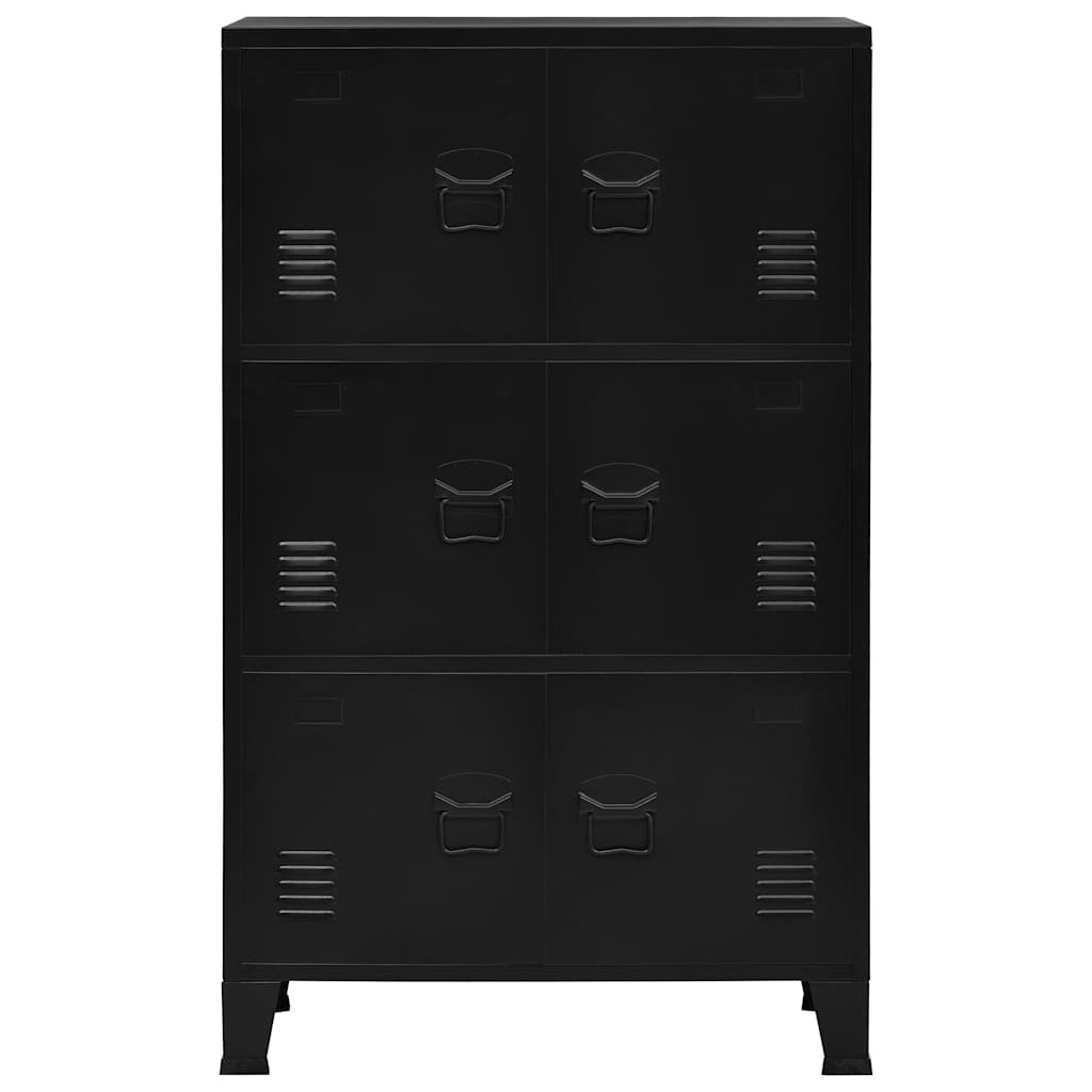 Industriell oppbevaringskiste svart 75x40x120 cm stål