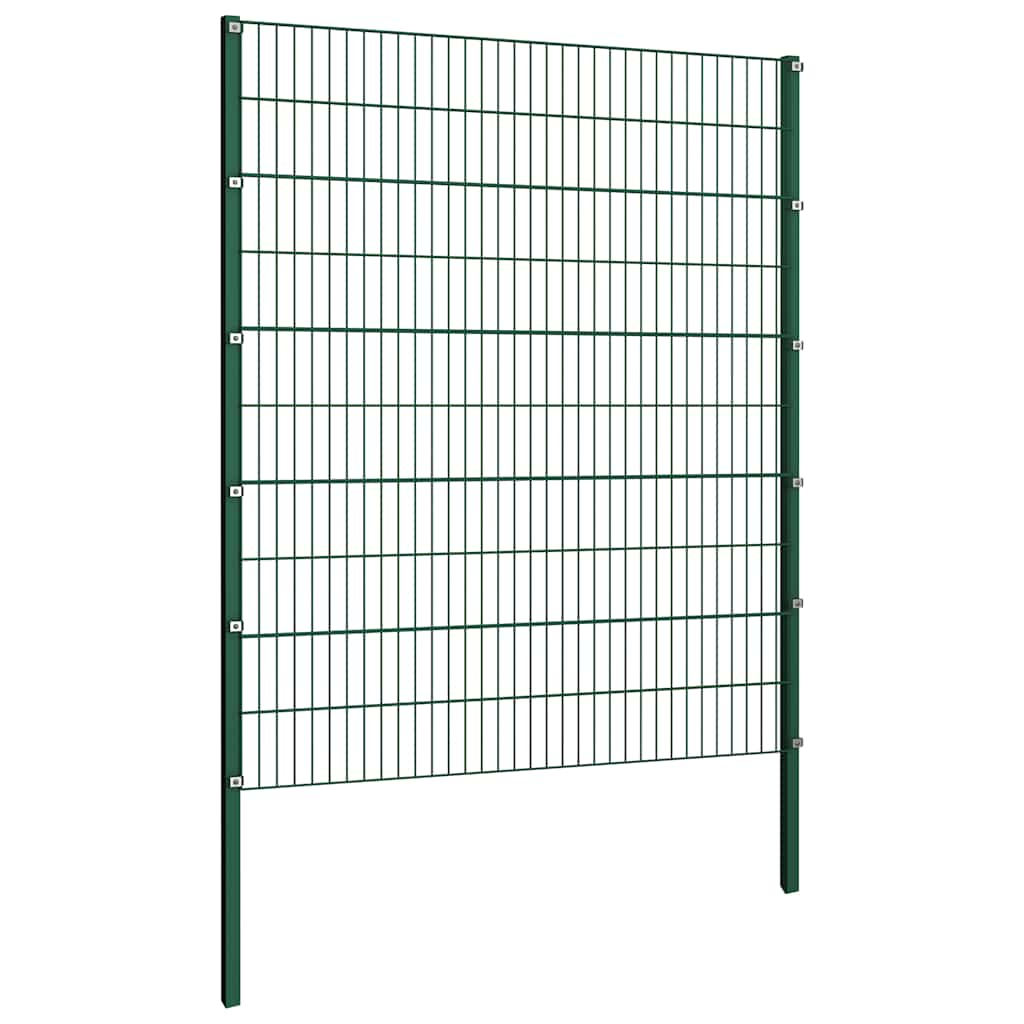 Gjerdepanel med stolper jern 349x200 cm grønn