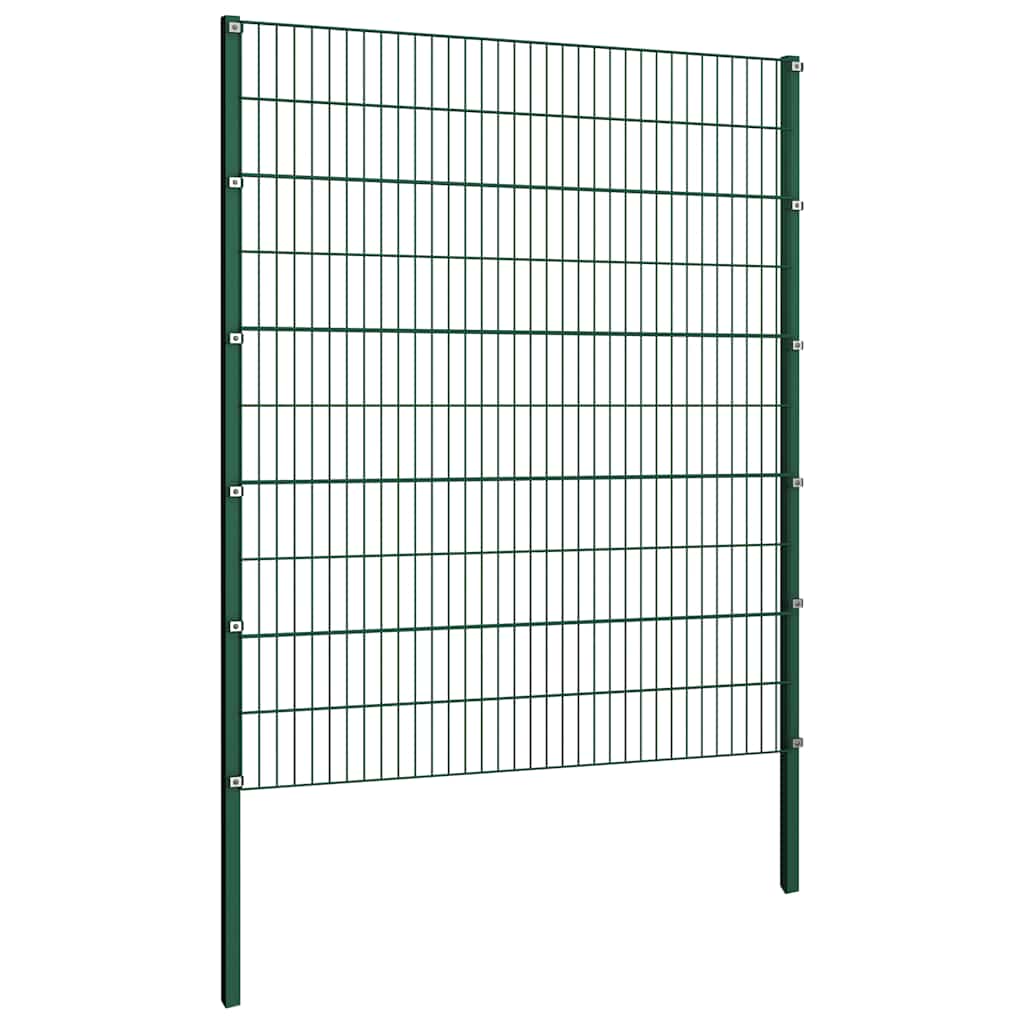 Gjerdepanel med stolper jern 522x200 cm grønn