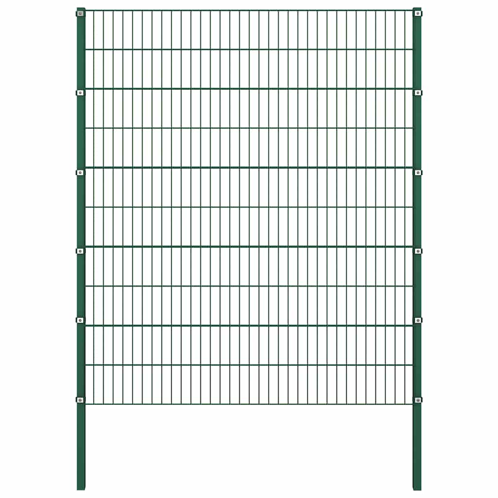 Gjerdepanel med stolper jern 867x200 cm grønn