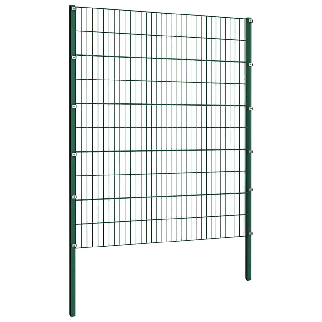Gjerdepanel med stolper jern 867x200 cm grønn