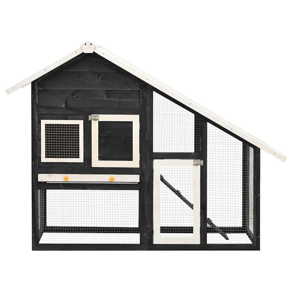 Kaninbur grå og hvit 140x63x120 cm heltre gran