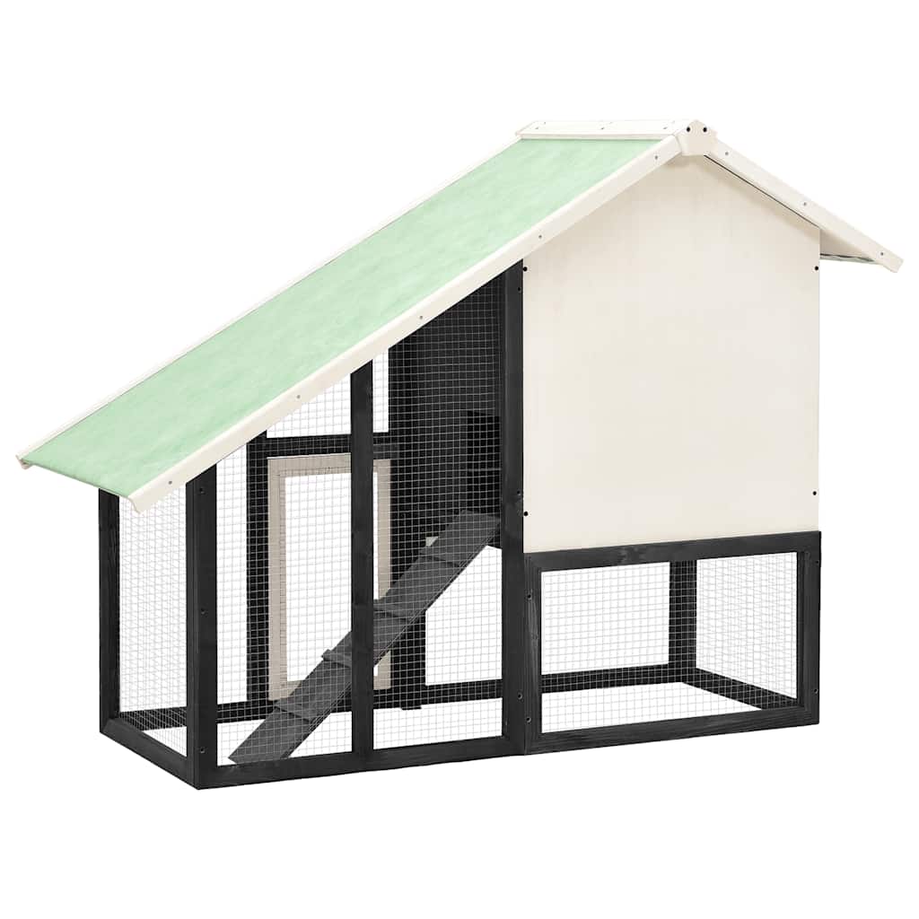 Kaninbur grå og hvit 140x63x120 cm heltre gran