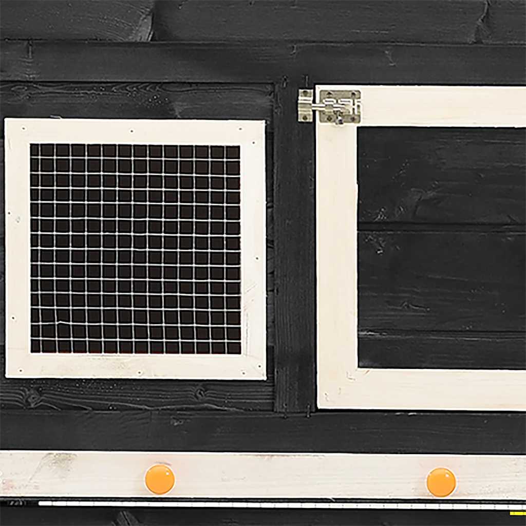 Kaninbur grå og hvit 140x63x120 cm heltre gran