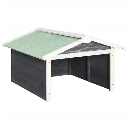 Gressklipperhus grå og hvit 72x87x50 cm gran