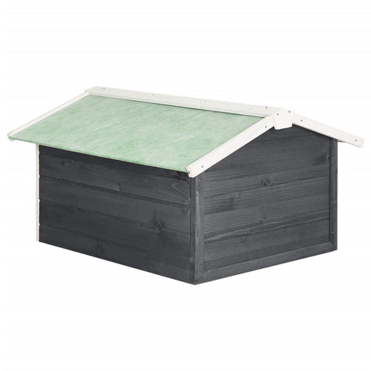 Gressklipperhus grå og hvit 72x87x50 cm gran