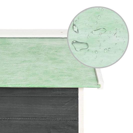 Gressklipperhus grå og hvit 72x87x50 cm gran