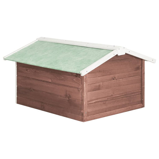 Gressklipperhus mocca og hvit 72x87x50 cm gran
