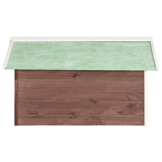 Gressklipperhus mocca og hvit 72x87x50 cm gran