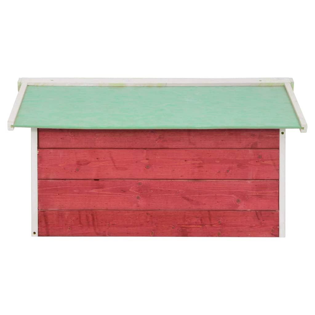 Gressklipperhus rød og hvit 72x87x50 cm gran