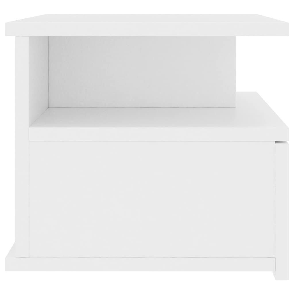 Flytende nattbord hvit 40x31x27 cm konstruert tre