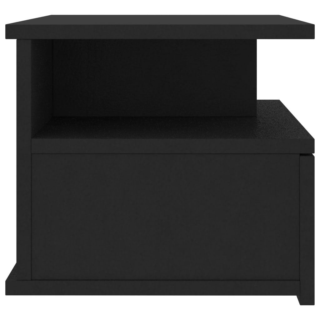 Flytende nattbord svart 40x31x27 cm konstruert tre