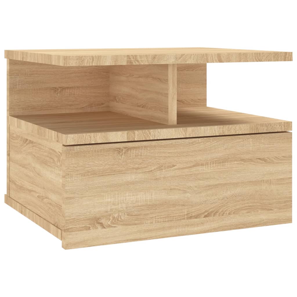Flytende nattbord sonoma eik 40x31x27 cm konstruert tre