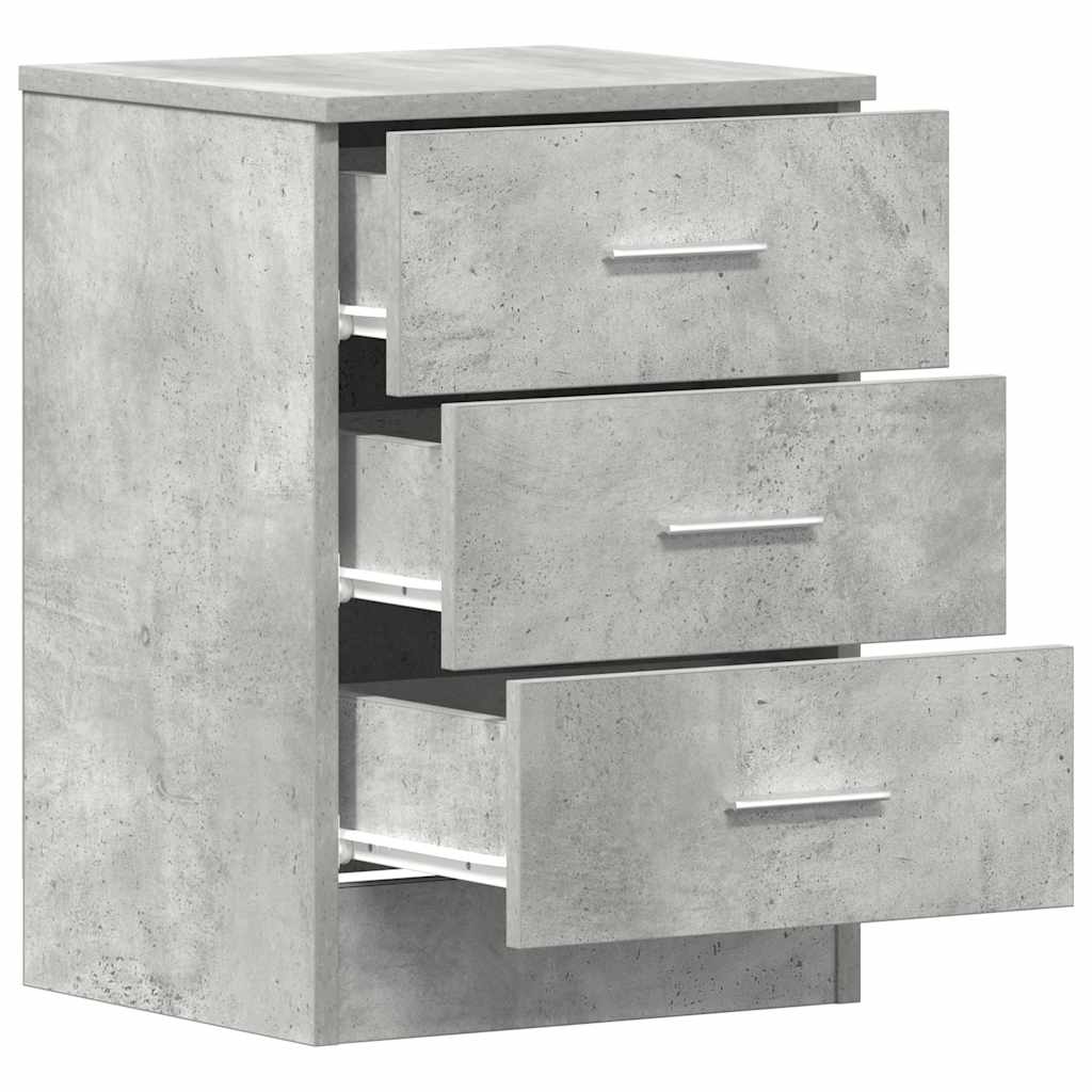 Nattbord 2 stk betonggrå 38x35x56 cm konstruert tre