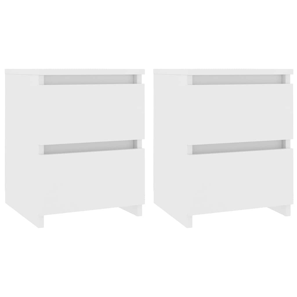 Nattbord 2 stk hvit 30x30x40 cm konstruert tre