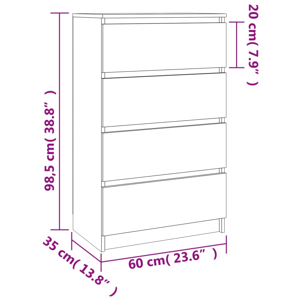 Skjenk betonggrå 60x35x98,5 cm konstruert tre