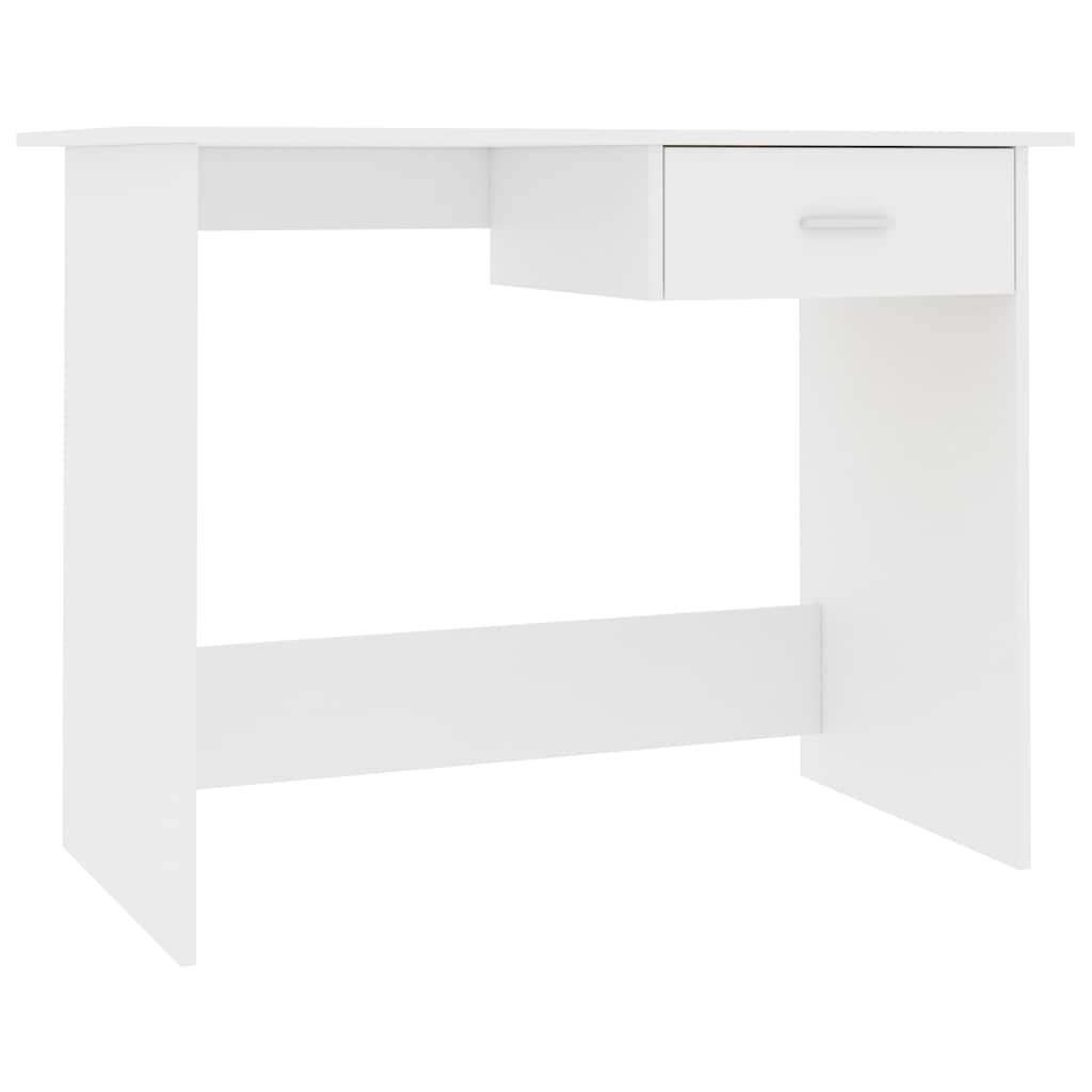 Skrivebord hvit 100x50x76 cm konstruert tre