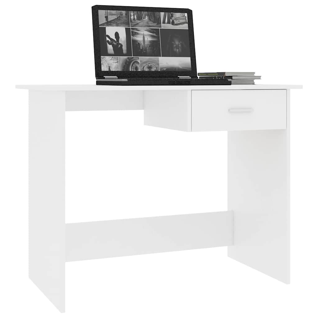 Skrivebord hvit 100x50x76 cm konstruert tre