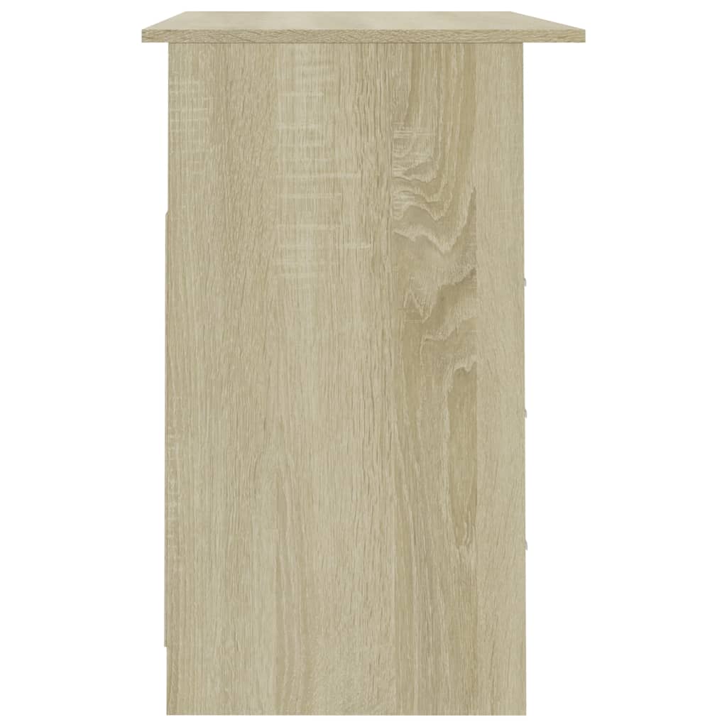 Skrivebord med skuffer sonoma eik 110x50x76 cm sponplate