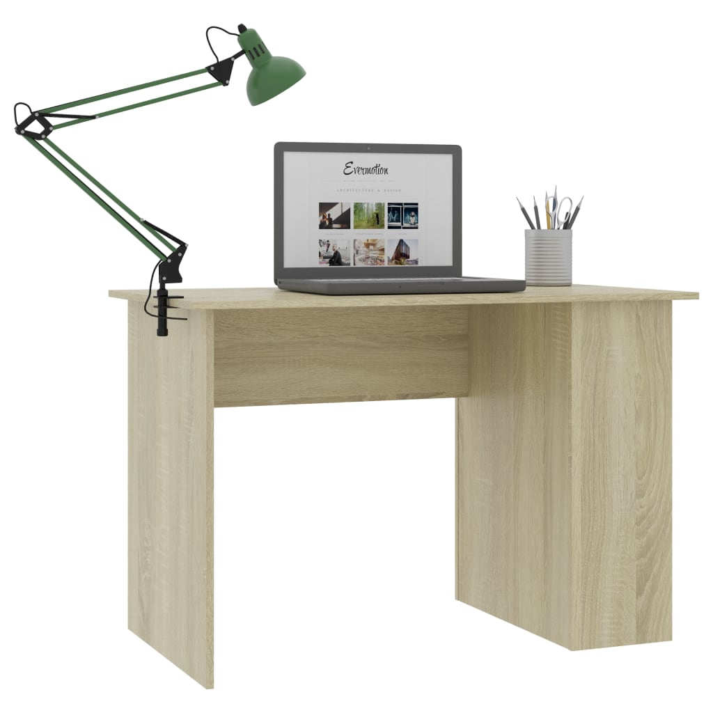Skrivebord sonoma eik 110x60x73 cm sponplate vidaXL