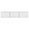 Vegghylle med skuff hvit 88x26x18,5 cm konstruert tre
