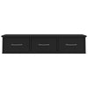 Vegghylle med skuff svart 88x26x18,5 cm konstruert tre