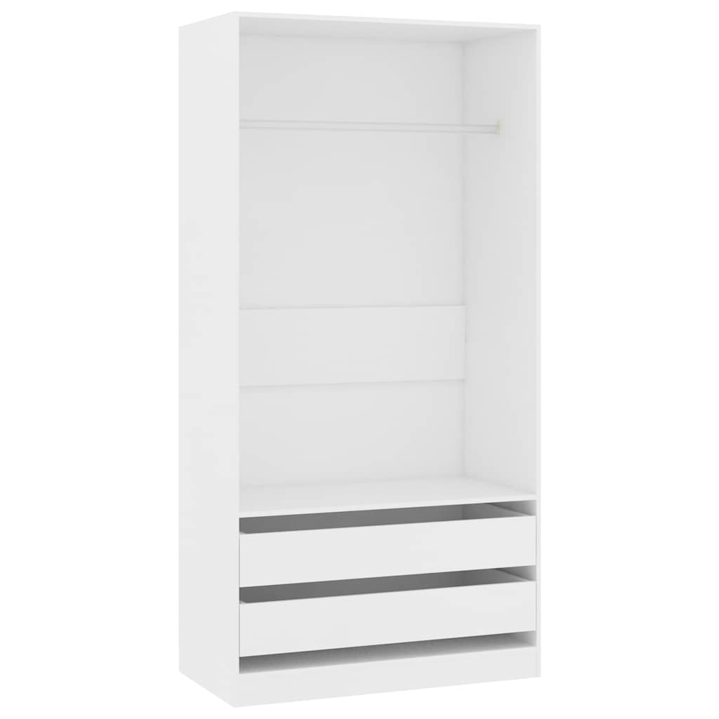 Garderobe hvit 100x50x200 cm konstruert tre