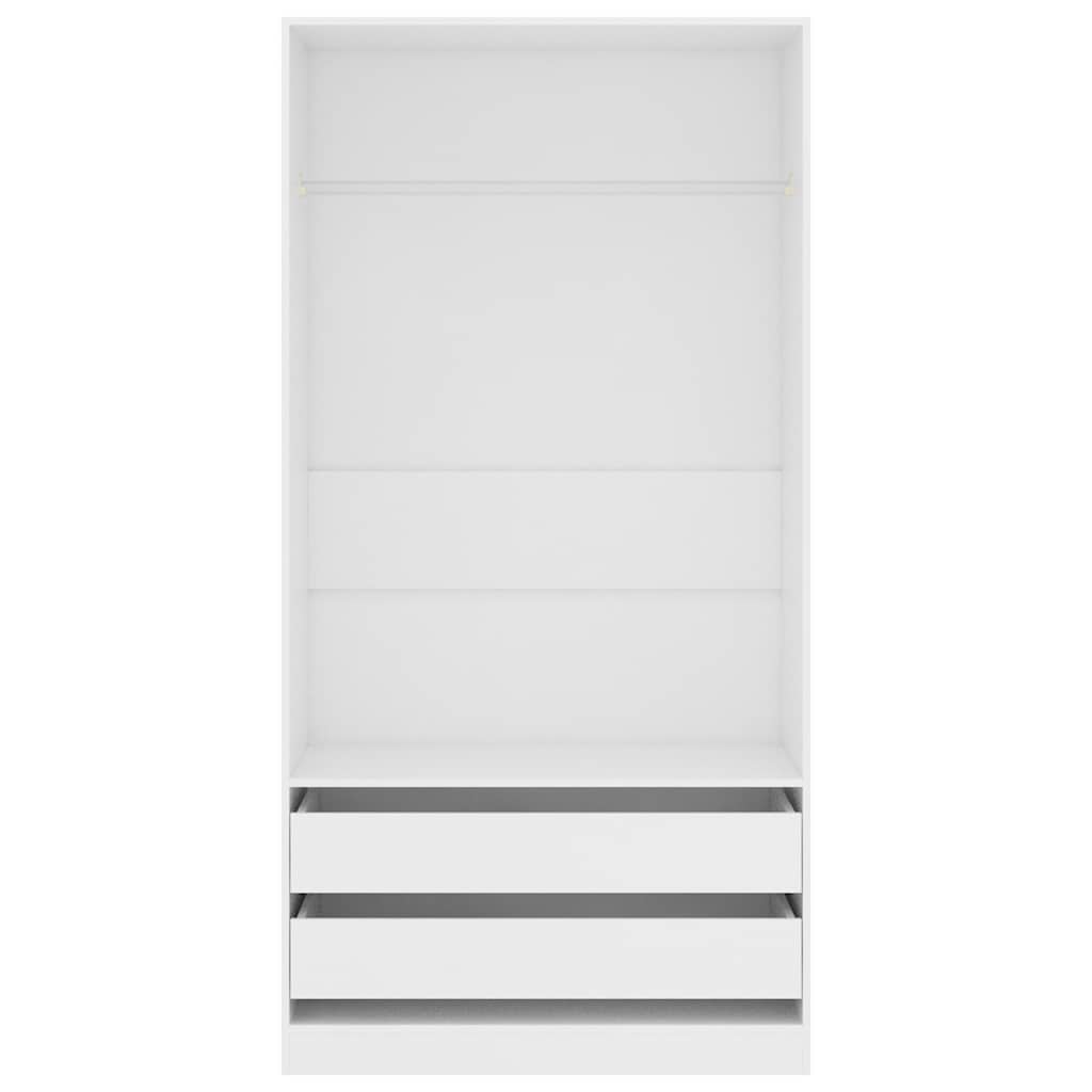 Garderobe hvit 100x50x200 cm konstruert tre