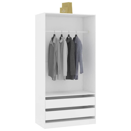 Garderobe hvit 100x50x200 cm konstruert tre