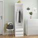 Garderobe med skuffer hvit 50x50x200 cm konstruert tre