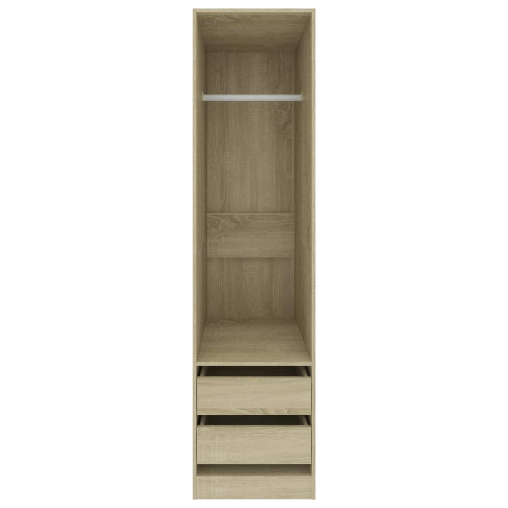 Garderobe med skuffer sonoma eik 50x50x200 cm konstruert tre