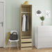 Garderobe med skuffer sonoma eik 50x50x200 cm konstruert tre