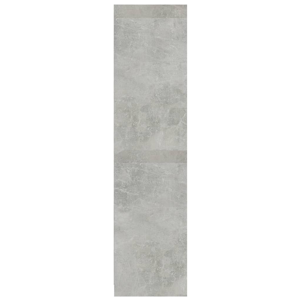 Garderobe med skuffer betonggrå 50x50x200 cm konstruert tre