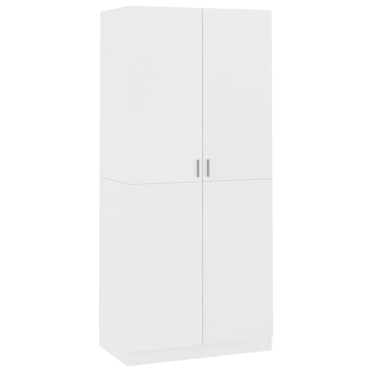 Garderobe hvit 90x52x200 cm konstruert tre