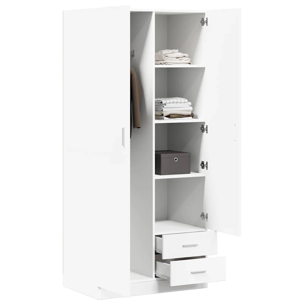 Garderobe hvit 80x52x180 cm konstruert tre