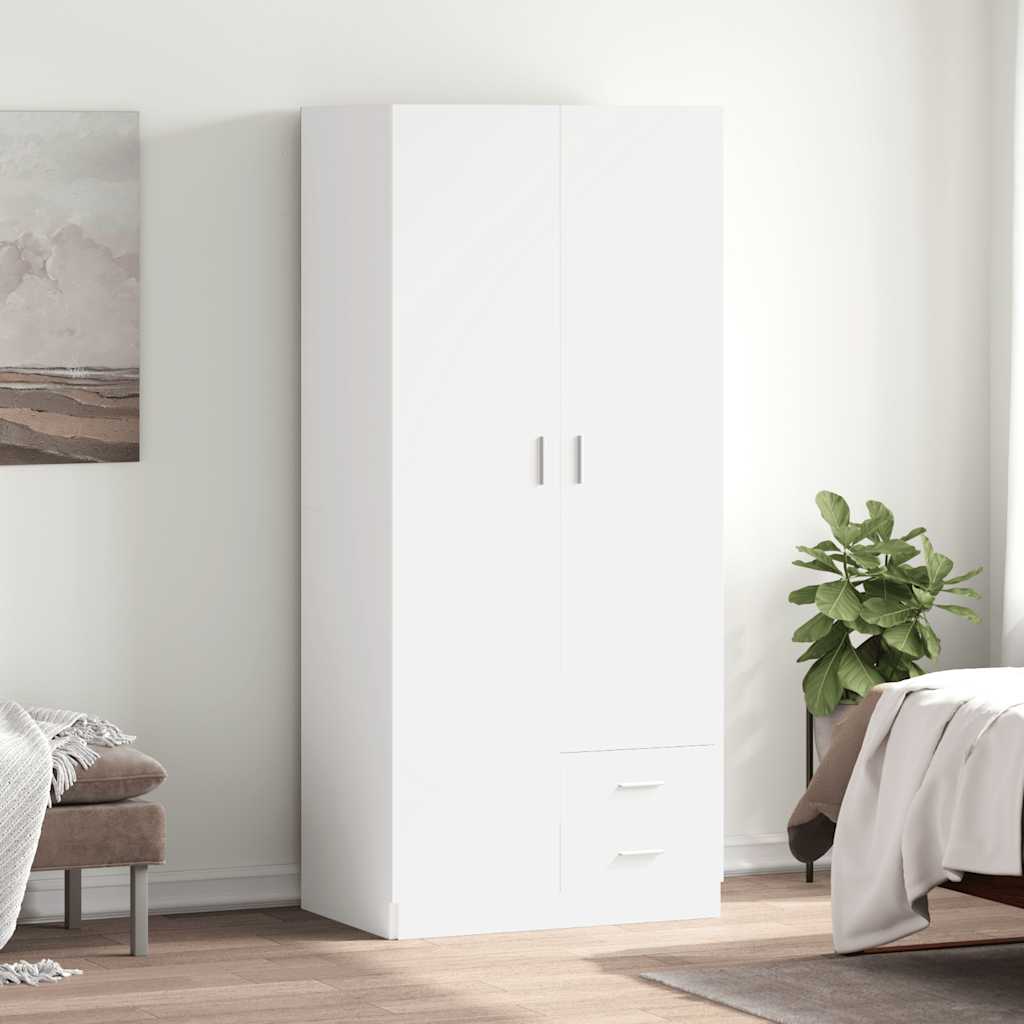 Garderobe hvit 80x52x180 cm konstruert tre