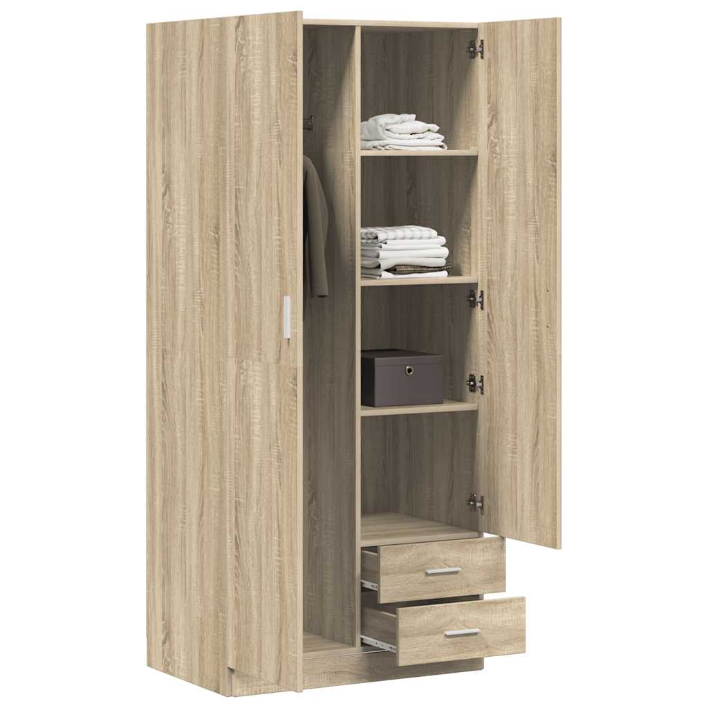 Garderobe sonoma eik 80x52x180 cm konstruert tre