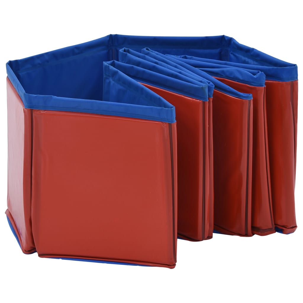 Sammenleggbart hundebasseng rød 80x20 cm PVC