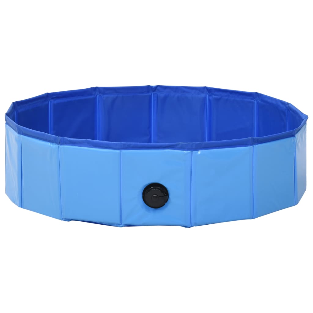 Sammenleggbart hundebasseng blå 80x20 cm PVC