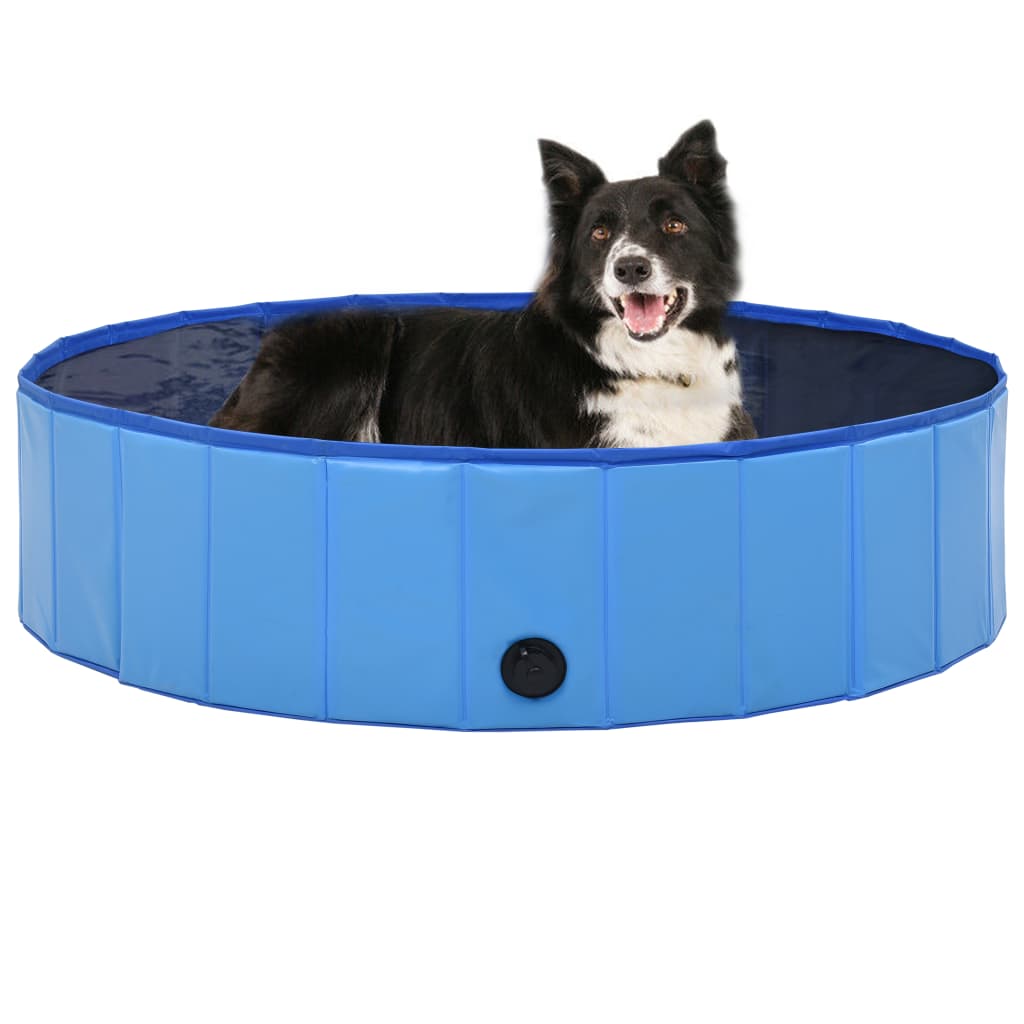 Sammenleggbart hundebasseng blå 120x30 cm PVC vidaXL