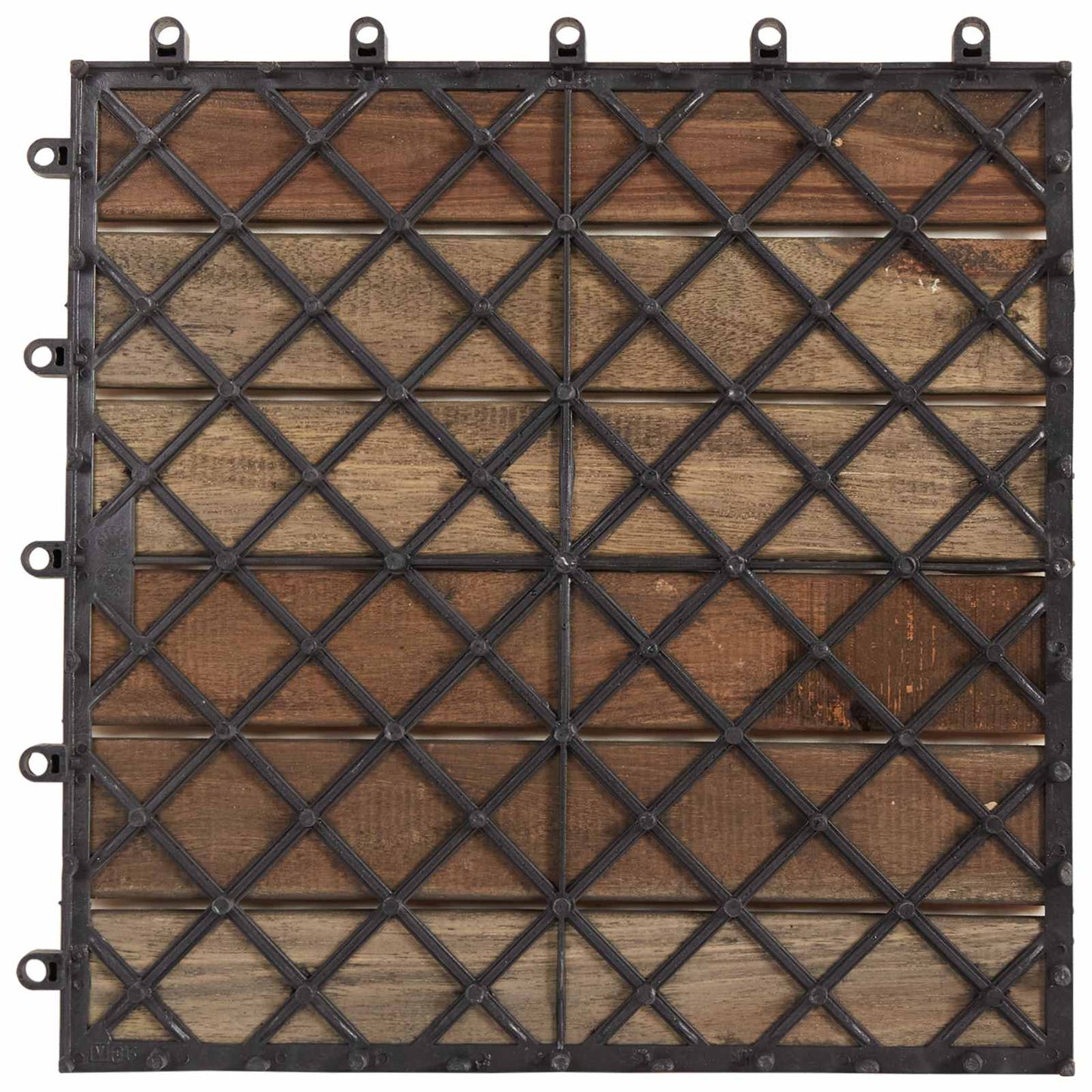 Terrasseflis 10 pcs Grå 30 x 30 cm Acacia Hardtre